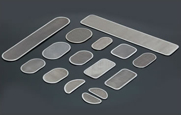 Several different shapes of multilayer screen discs on the black background.